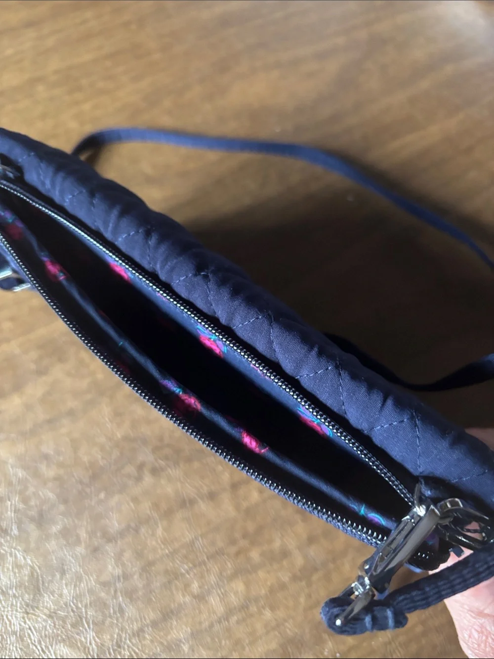 Vera Bradley Quilted Navy Crossbody Wristlet Bag